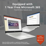 HP 14" Sutdent Laptop, Up to 16GB RAM, Up to 384GB Storage, Intel Celeron N4120, HD Webcam, 1-Year Office 365, Win 11 H, Silver