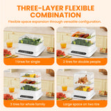 Food Steamer 3 Tier 16QT Electric Vegetable Steamer with Keep Warm and Timer Multifunctional Digital Steamer (800W)