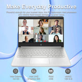 HP 14" Sutdent Laptop, Up to 16GB RAM, Up to 384GB Storage, Intel Celeron N4120, HD Webcam, 1-Year Office 365, Win 11 H, Silver