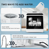 SIMZLIFE Mini Portable Dishwasher Compact Tabletop Small Dishwasher with 5L Built-in Water Tank with 6 Modes for Baby Care