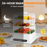Food Steamer 3 Tier 16QT Electric Vegetable Steamer with Keep Warm and Timer Multifunctional Digital Steamer (800W)