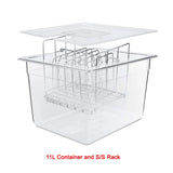 Stainless Steel Sous Vide Rack and 11L Sous Vide Cooker Containers Detachable Dividers Separator for Immersion Circulators