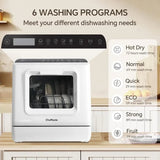 Mini Dishwasher Countertop, Countertop Dishwasher With Water Tank, Dishwasher With 6 Wash Programs, Portable