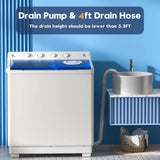 Auertech Portable Washing Machine, 40lbs Twin Tub Washer Mini Compact Laundry Machine with Drain Pump