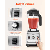 VEVOR Blender for Smoothies 1400W Professional Blender with Powerful Motor Multi-Functional Food Processing Blender for Kitchen