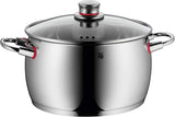 Pot Set 5-Piece Quality One Steam Vent Glass Lid Cromargan® Stainless Steel Polished Suitable for Induction Hobs Dishwasher-