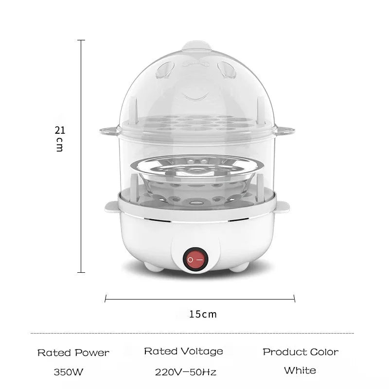Multifunctional Electric Egg Boiler Double Layers Egg Cooker Mini Steamer Poacher Kitchen Cooking Breakfast Machine