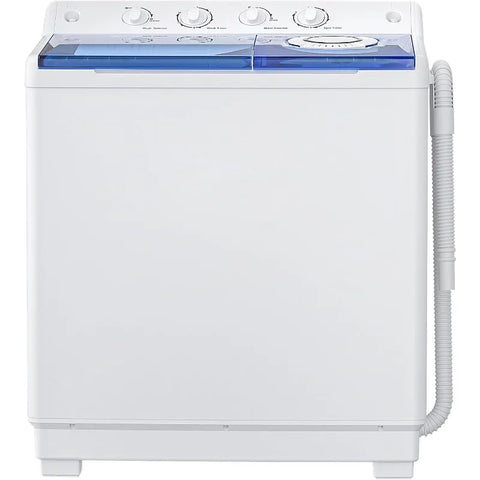 Zynkez Portable Washing Machine, 40Lbs Compact Washing machine, Twin Tub Laundry Washer Machine, Semi-Automatic 24Lbs Washer