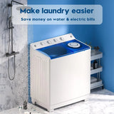 Auertech Portable Washing Machine, 40lbs Twin Tub Washer Mini Compact Laundry Machine with Drain Pump