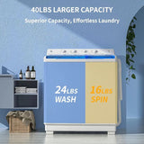 Zynkez Portable Washing Machine, 40Lbs Compact Washing machine, Twin Tub Laundry Washer Machine, Semi-Automatic 24Lbs Washer
