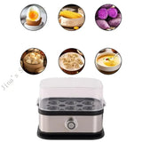 Electric Eggs Cooker Automatic Rapid Boiler 200W Stainless Steel Eggs Steamer with Warming Function Kitchen Accessory X7XA