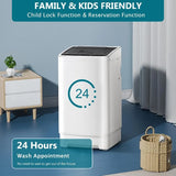 Full Automatic Washing Machine, 1.3 Cu. Ft. Portable Washer and Spinner Combo with 8 programs, 10Lbs Laundry Machine
