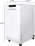 TGBFSPT SD-9263W 18″Wide Portable Dishwasher with ENERGY STAR,6 Wash Programs,8 Place Settings and Stainless Steel Tub–White,Ali