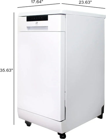 TGBFSPT SD-9263W 18″Wide Portable Dishwasher with ENERGY STAR,6 Wash Programs,8 Place Settings and Stainless Steel Tub–White,Ali