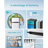 EUHOMY Mini Fridge with Freezer, 3.2 Cu.Ft Mini Refrigerator fridge, 2 door For Bedroom/Dorm/Office/Apartment - Food Storage