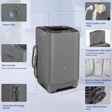 Nictemaw Portable Washing Machine, 20Lbs Capacity Full-Automatic Portable Washer Machine, 2.8Cu.ft Compact Laundry Machine