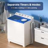 Auertech Portable Washing Machine, 40lbs Twin Tub Washer Mini Compact Laundry Machine with Drain Pump