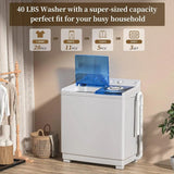 Portable Washing Machine, Twin Tub Laundry Compact Washer spinner Combo with 40lbs capacity,24Lbs Washer and 16Lbs Spinner dryer