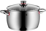 Pot Set 5-Piece Quality One Steam Vent Glass Lid Cromargan® Stainless Steel Polished Suitable for Induction Hobs Dishwasher-