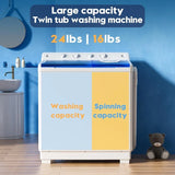 Auertech Portable Washing Machine, 40lbs Twin Tub Washer Mini Compact Laundry Machine with Drain Pump