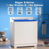 Auertech Portable Washing Machine, 40lbs Twin Tub Washer Mini Compact Laundry Machine with Drain Pump