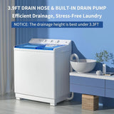 Zynkez Portable Washing Machine, 40Lbs Compact Washing machine, Twin Tub Laundry Washer Machine, Semi-Automatic 24Lbs Washer