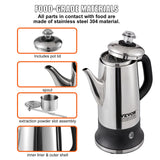 VEVOR 12-Cup Electric Percolator Coffee Pot 304 Stainless Steel Coffee Percolator with Keep Warm Function