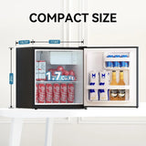 Frestec 1.7 Cu.Ft Mini Fridge with Freezer,Mini Fridge for Bedroom,Small Refrigerator,Dorm Refrigerators with Freezer,(Black)