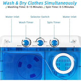 Washing Machine, 2 in 1 Washer and Spinner Combo, 26lbs Capacity 18lbs Washing 8lbs Spinning,w/Timer Control,Built-in Drain Pump