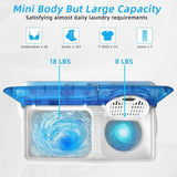 Washing Machine, 2 in 1 Washer and Spinner Combo, 26lbs Capacity 18lbs Washing 8lbs Spinning,w/Timer Control,Built-in Drain Pump