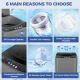 Nictemaw Portable Washing Machine, 20Lbs Capacity Full-Automatic Portable Washer Machine, 2.8Cu.ft Compact Laundry Machine